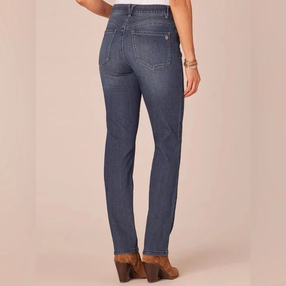 NWT Democracy "Ab"solution Indigo High Rise Straight Leg Jeans Size 14 - Picture 4 of 10